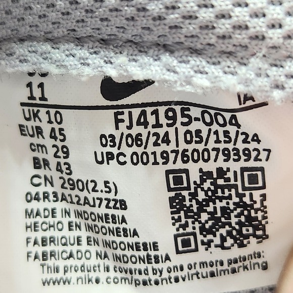 Nike Waffle Debut Mens 11 Wolf Grey White Red Running Outdoors Trail FJ4195-004 - Picture 5 of 12